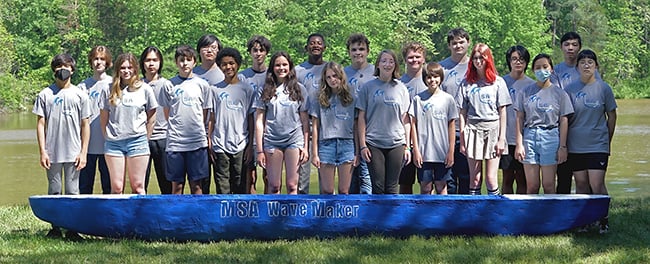 Miller School concrete canoe team